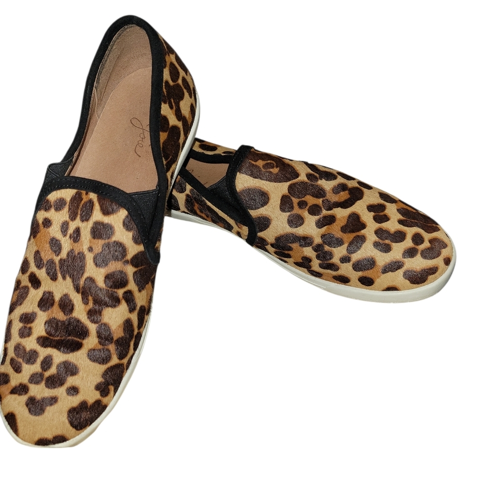 Joie Kidmore Leopard Print Calf Hair Slip On Sneakers SZ 9.5 With Dustbag